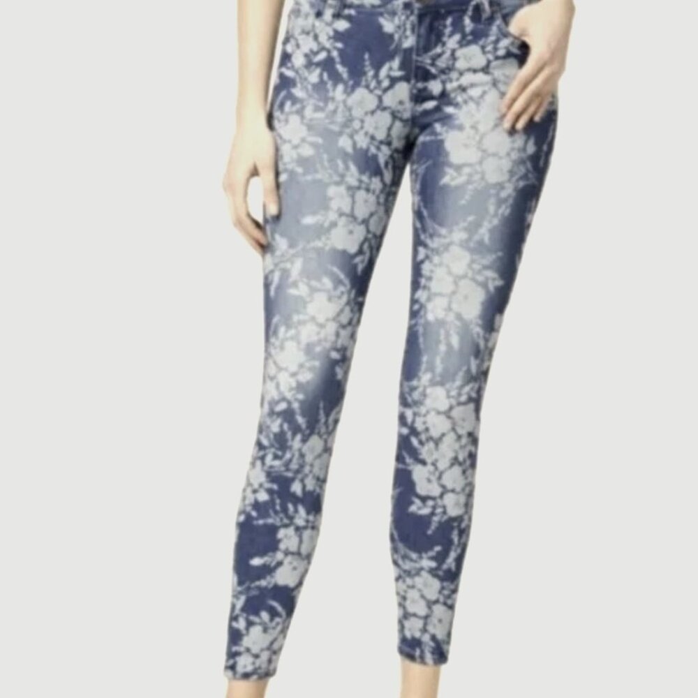 Kut From The Kloth | Eva Ankle Skinny Jeans Cream Floral Print | Size 2